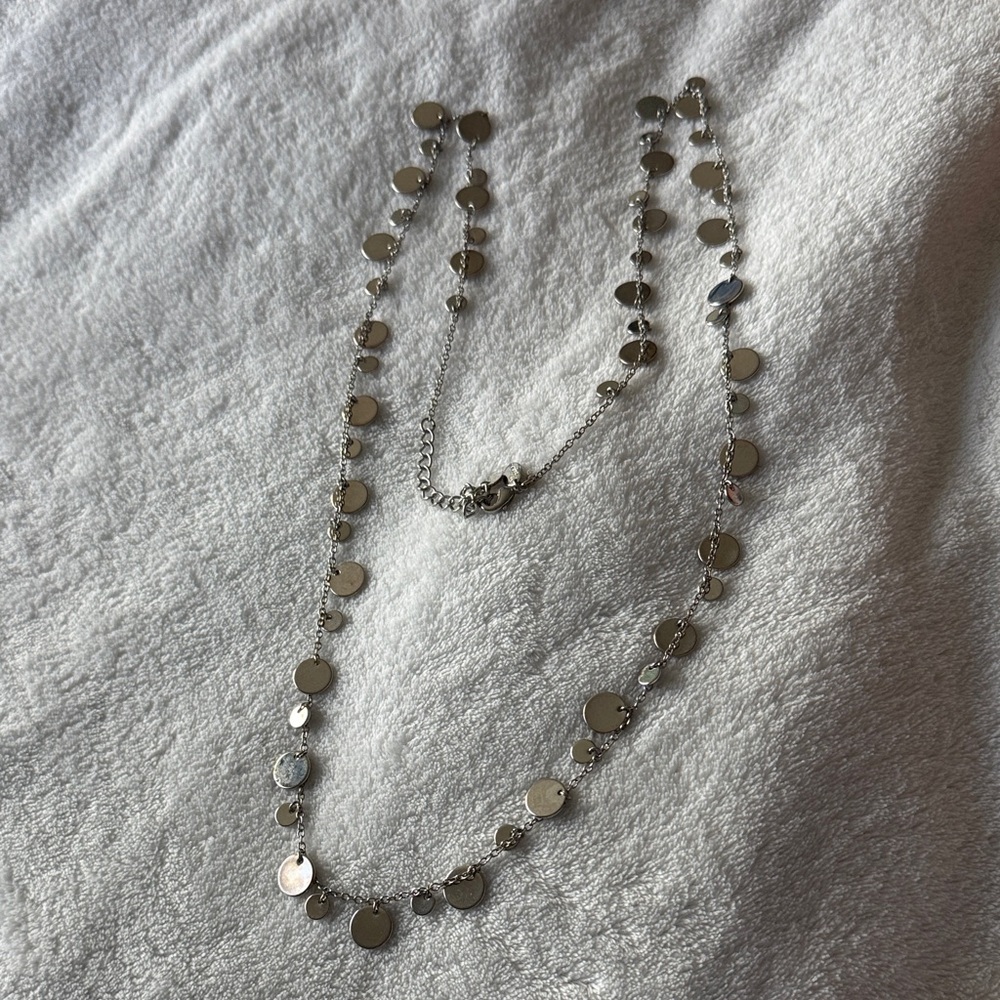 Lia Sophia Silver Disc Necklace
